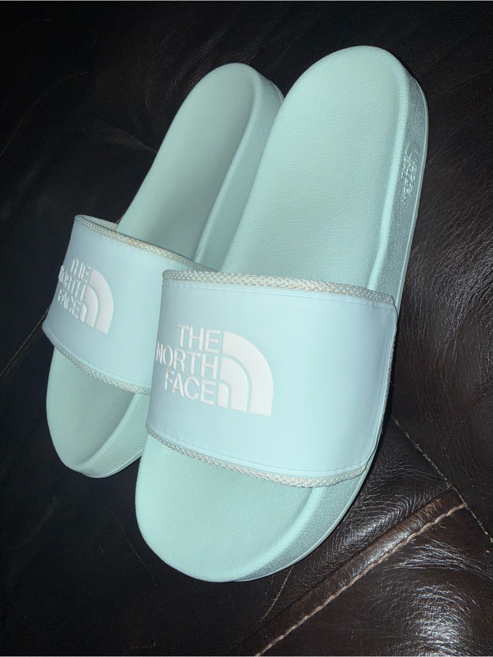 North Face Base Camp Slides II Women's Sz 7 Sandals Slides Mint Green Aqua